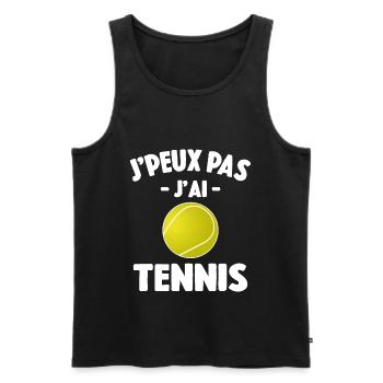 Je Peux Pas J'ai Tennis Idée Joueur Cadeau Drôle - Débardeur bio Premium Homme - noir - Devant - Michal (187cm)