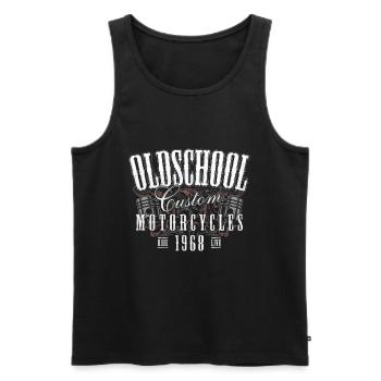 Custom Biker Oldschool Motorcycle - Men's Premium Organic Tank Top - black - Front - AI Model Male 178 light (178cm)