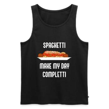 Pasta Lover Ironisches Zitat Spaghetti Completti - Männer Premium Bio Tank Top - Schwarz - Vorne - Michal (187cm)