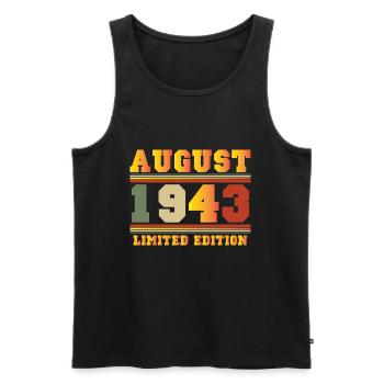 Août 1943 Cadeau d’anniversaire en édition limitée - Débardeur bio Premium Homme - noir - Devant - Michal (187cm)