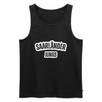 Saarländer - Männer Premium Bio Tank Top - Schwarz - Vorne - AI Model Male 178 light (178cm)