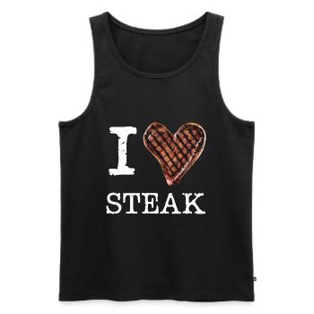 Ich liebe Steak - Männer Premium Bio Tank Top - Schwarz - Vorne - Michal (187cm)