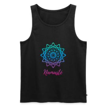 Mandala Namaste - Débardeur bio Premium Homme - noir - Devant - AI Model Male 178 light (178cm)