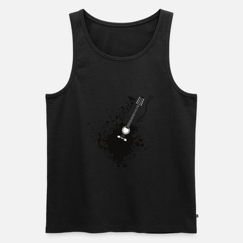 Gitarre - Männer Premium Bio Tank Top - Schwarz