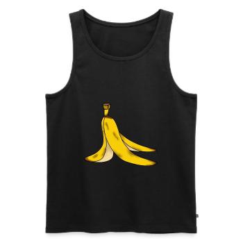 Banane Bananenschale vorsicht rutschig - Männer Premium Bio Tank Top - Schwarz - Vorne - AI Model Male 178 light (178cm)