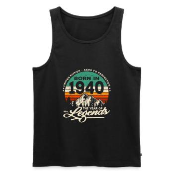 Legends are born in 1940 - Men's Premium Organic Tank Top - black - Front - Michal (187cm)
