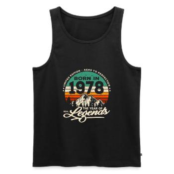 Legenden werden 1978 geboren - Männer Premium Bio Tank Top - Schwarz - Vorne - Michal (187cm)