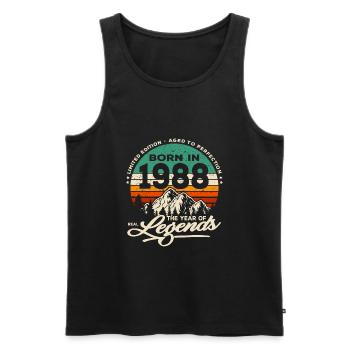 Legenden werden 1988 geboren - Männer Premium Bio Tank Top - Schwarz - Vorne - Michal (187cm)