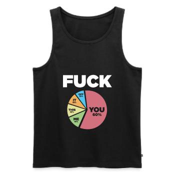 funny saying, fuck it, fuck off, gift idea - Men's Premium Organic Tank Top - black - Front - AI Model Male 178 light (178cm)
