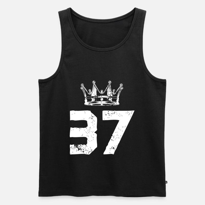 37 Zahl Krone - Männer Premium Bio Tank Top - Schwarz