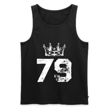 79 Zahl Krone - Männer Premium Bio Tank Top - Schwarz - Vorne - Michal (187cm)