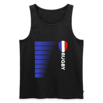 Rugby France Rugby Trikot Für Franzosen Frankreich - Männer Premium Bio Tank Top - Schwarz - Vorne - AI Model Male 178 light (178cm)
