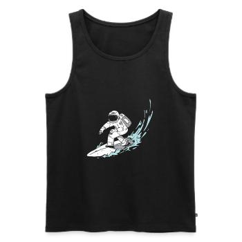 Astronaute terre étoiles cosmos cosmos univers - Débardeur bio Premium Homme - noir - Devant - AI Model Male 178 light (178cm)