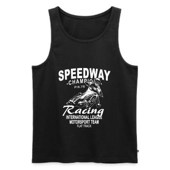 Speedway - Motorcycle Speedway - Männer Premium Bio Tank Top - Schwarz - Vorne - AI Model Male 178 light (178cm)