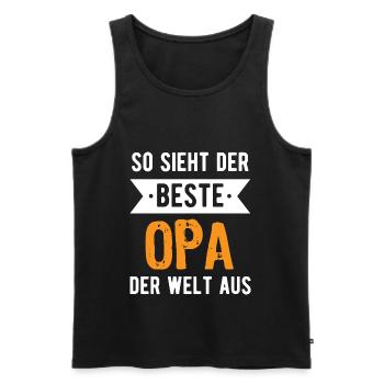So sieht der beste Opa der Welt aus - Männer Premium Bio Tank Top - Schwarz - Vorne - AI Model Male 178 light (178cm)