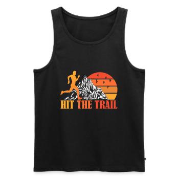 Hit The Trail -Trail Runner Running - Men's Premium Organic Tank Top - black - Front - AI Model Male 178 light (178cm)