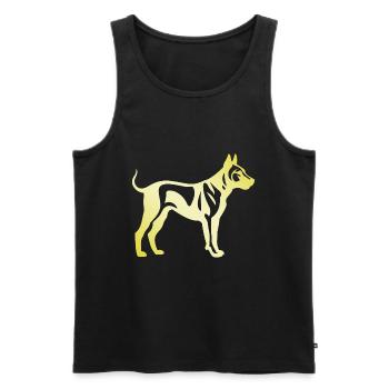 Silhouette de chien Bull Terrier - Débardeur bio Premium Homme - noir - Devant - AI Model Male 178 light (178cm)