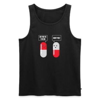 Placebo effect confuses even dummy medication - Men's Premium Organic Tank Top - black - Front - AI Model Male 178 light (178cm)