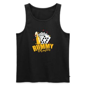 Rummy Master Hobby Kartenspiel Romme - Männer Premium Bio Tank Top - Schwarz - Vorne - Michal (187cm)