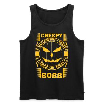 Creepy Halloween 2022 T-Shirt - Men's Premium Organic Tank Top - black - Front - Michal (187cm)