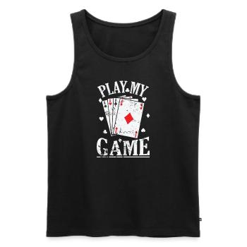 Play my Game Skat or Poker Card Game - Men's Premium Organic Tank Top - black - Front - Michal (187cm)