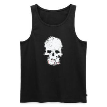 Skull with card skat or poker card game - Men's Premium Organic Tank Top - black - Front - Michal (187cm)