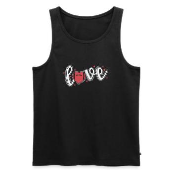 Love with a heart from Football America - Men's Premium Organic Tank Top - black - Front - AI Model Male 178 light (178cm)
