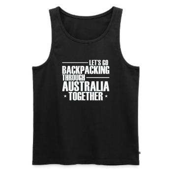 Let's go Backpacking through Australia together - Men's Premium Organic Tank Top - black - Front - AI Model Male 178 light (178cm)