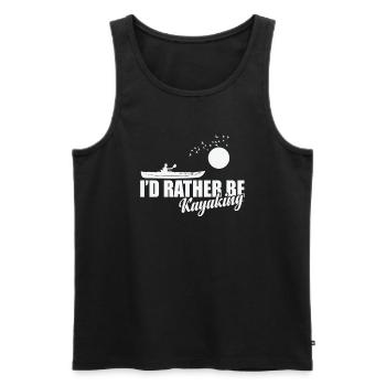 I'd rather be Kayaking Water Paddle Boat - Men's Premium Organic Tank Top - black - Front - AI Model Male 178 light (178cm)