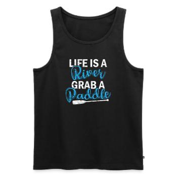 Life is a River grab a Paddle Kayak Boat - Men's Premium Organic Tank Top - black - Front - AI Model Male 178 light (178cm)