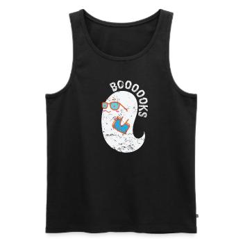 Boooooook’s Ghosts à Halloween Custom - Débardeur bio Premium Homme - noir - Devant - AI Model Male 178 light (178cm)