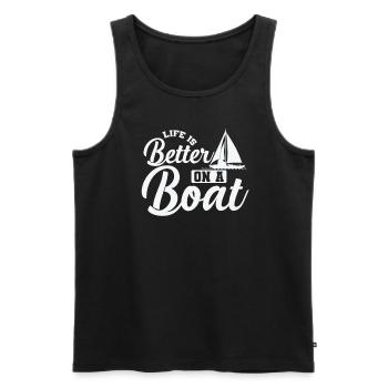 Life is better on a Boat Sailing Boat Sport - Men's Premium Organic Tank Top - black - Front - Michal (187cm)