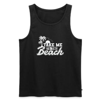 Take me to the Beach Urlaub Freizeit Ferien - Männer Premium Bio Tank Top - Schwarz - Vorne - AI Model Male 178 light (178cm)