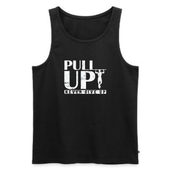 Pull Up Never Give up Calisthenics Fitness - Männer Premium Bio Tank Top - Schwarz - Vorne - AI Model Male 178 light (178cm)