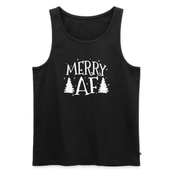 Merry Af Christmas Family Time X-Mas - Men's Premium Organic Tank Top - black - Front - AI Model Male 178 light (178cm)