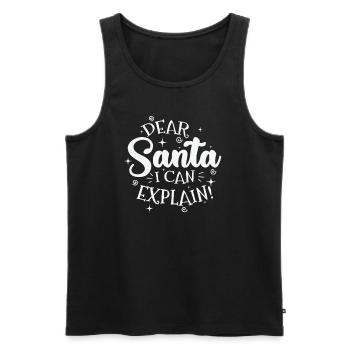 Dear Santa I can Explain Weihnachten - Männer Premium Bio Tank Top - Schwarz - Vorne - Michal (187cm)