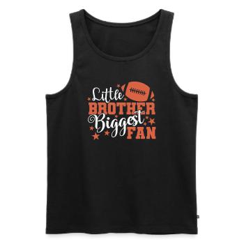 Little Brother Biggest Fan American Football - Männer Premium Bio Tank Top - Schwarz - Vorne - Michal (187cm)
