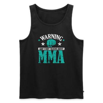 Attention, je peux commencer à parler de MMA - Débardeur bio Premium Homme - noir - Devant - Michal (187cm)