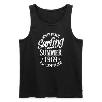 South Beach Surfing Paradise Summer 1969 Surf - Men's Premium Organic Tank Top - black - Front - Michal (187cm)