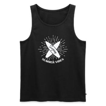 Surfing Summer Vibes Wind Wellenreiten - Men's Premium Organic Tank Top - black - Front - Michal (187cm)