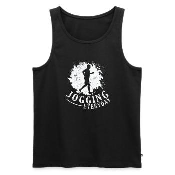 Jogging everyday Fitness Sport Running - Men's Premium Organic Tank Top - black - Front - Michal (187cm)