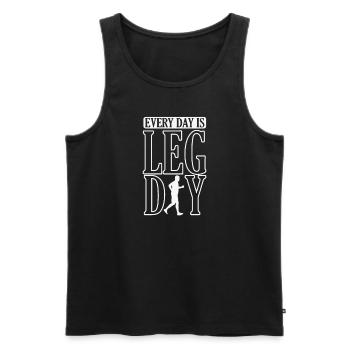 Everyday is Leg Day Jogging Running Fitness - Men's Premium Organic Tank Top - black - Front - Michal (187cm)
