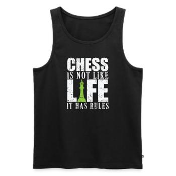 Chess is not like Life it has Rules Schach - Men's Premium Organic Tank Top - black - Front - AI Model Male 178 light (178cm)
