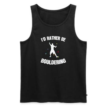 I'd rather be bouldering climbing hobby - Men's Premium Organic Tank Top - black - Front - AI Model Male 178 light (178cm)