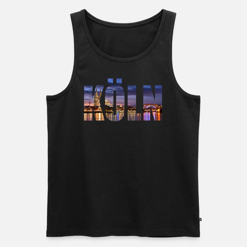 KÖLN SKYLINE - Männer Premium Bio Tank Top - Schwarz