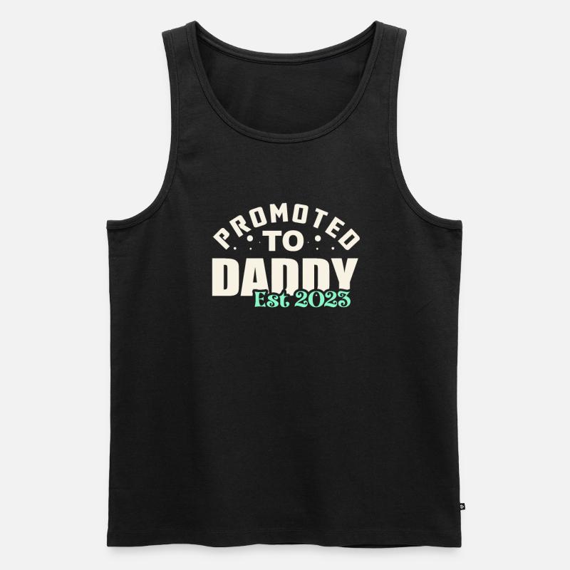 Beförderung zum Daddy Est 2023 - Männer Premium Bio Tank Top - Schwarz