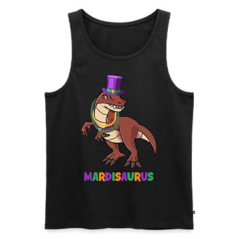 MARDISAURUS Mardi Gras Dinosaurus - Männer Premium Bio Tank Top - Schwarz - Vorne - AI Model Male 178 light (178cm)