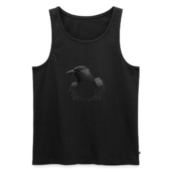 Schwarzer Rabe Steampunk - Männer Premium Bio Tank Top - Schwarz - Vorne - Michal (187cm)