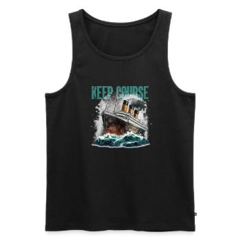 Commic ship in the Stormy Sea - Men's Premium Organic Tank Top - black - Front - AI Model Male 178 light (178cm)