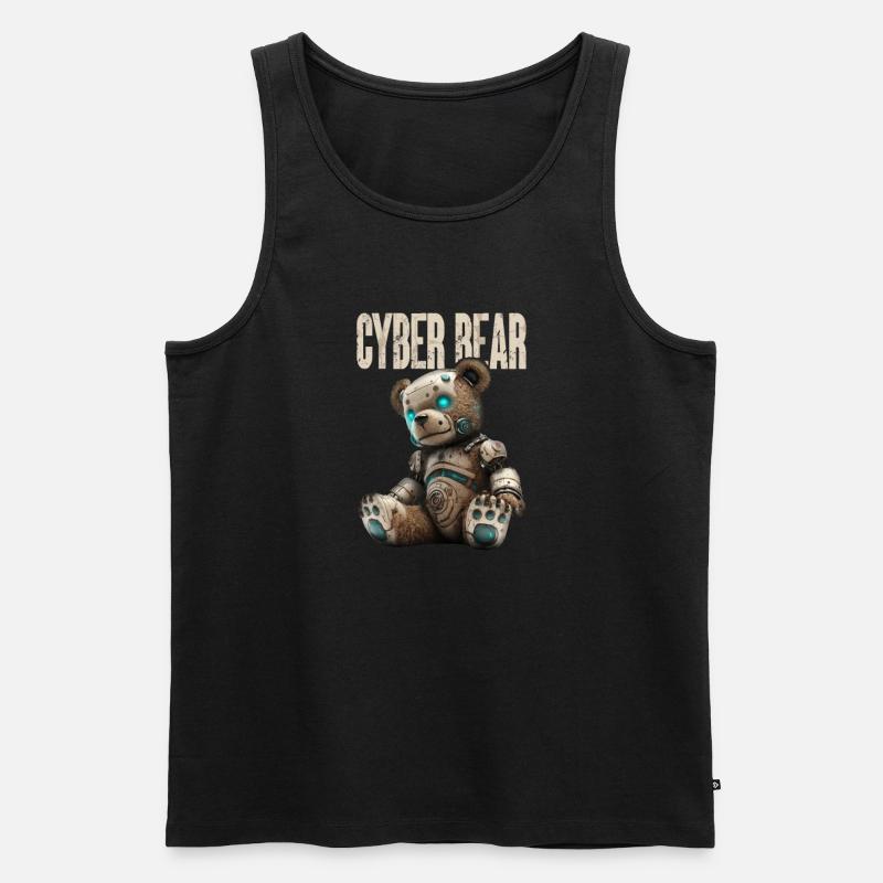 Science Fiction Bär Roboter - Männer Premium Bio Tank Top - Schwarz